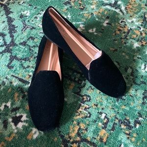 Naturalizer Women's Emiline velvet Slip-on Loafer shoe flat 7.5, black